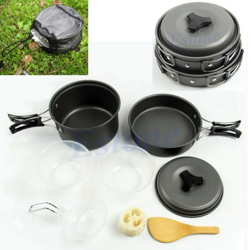 Backpacking Cooking Picnic Bowl Pot Pan Set Hiking Cookware
